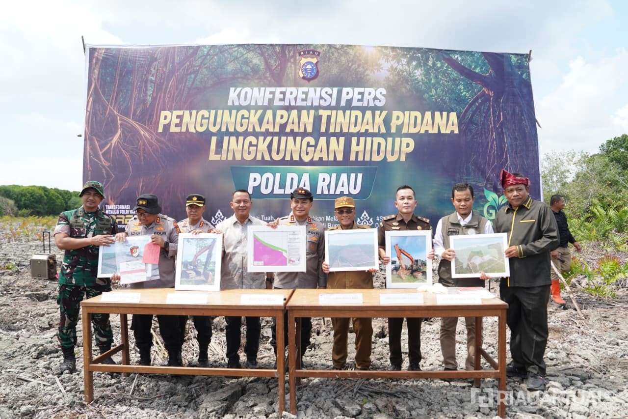 Kapolda Riau Turun ke Rohil Ungkap Perusakan 118 Hektare Hutan Mangrove, 2 Tersangka Ditangkap