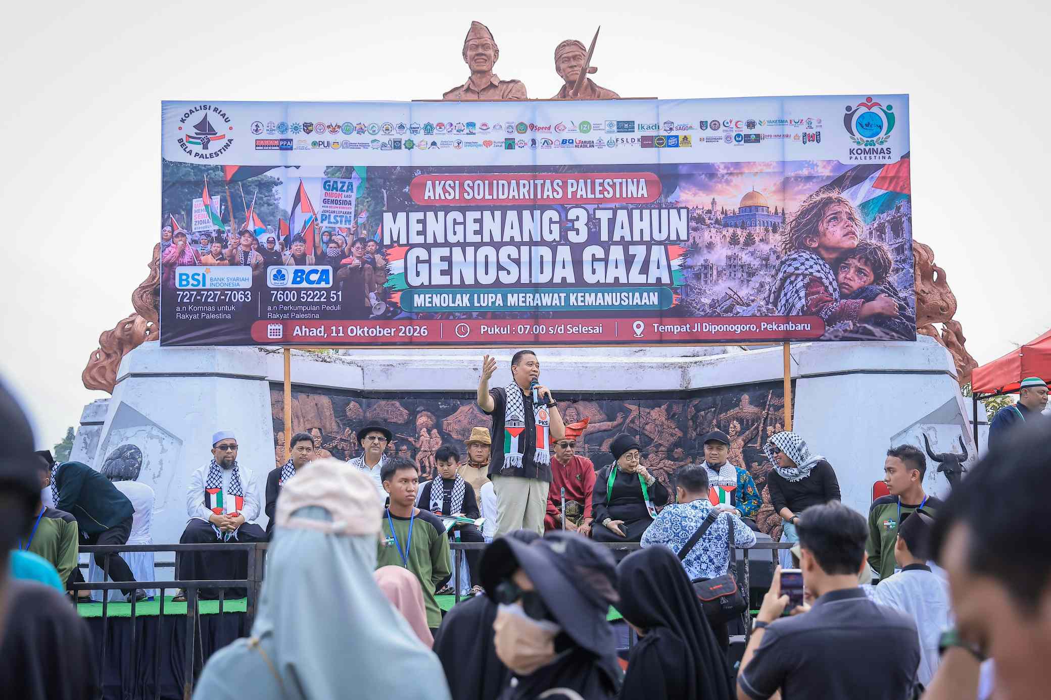 Wawako Turun ke Aksi Solidaritas Palestina di Pekanbaru, Pemko Sudah Salurkan Rp2 Miliar Lebih