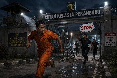 Tahanan Kasus Pencurian Kabur dari Rutan Pekanbaru