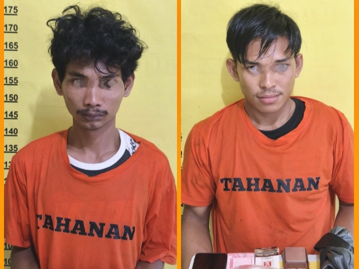 Polsek Kelayang Tangkap Dua Peredaran Sabu di Talang Pring Inhu