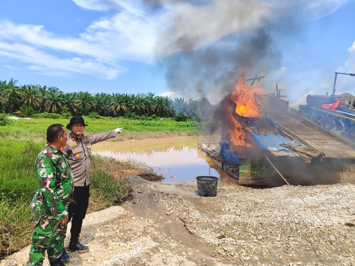 Selama 2026, Polres Kuansing Musnahkan 293 Rakit PETI dan Amankan 11 Pelaku